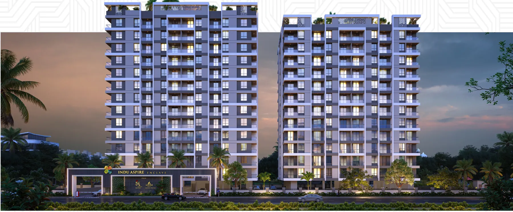 Front elevation of both towers